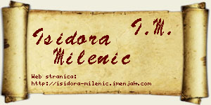 Isidora Milenić vizit kartica